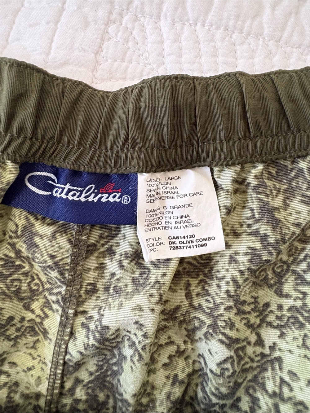 Catalina Olive Green Printed High-Waist Shorts - Picture 2 of 5